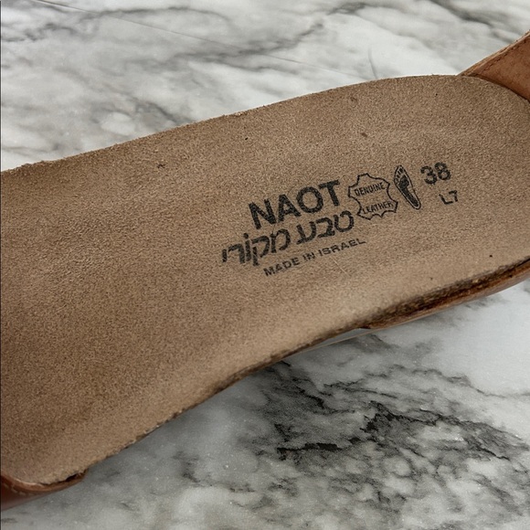 NAOT women’s size 7 38 Pixie Sandal leather brown and silver adjustable strap. - Picture 3 of 10